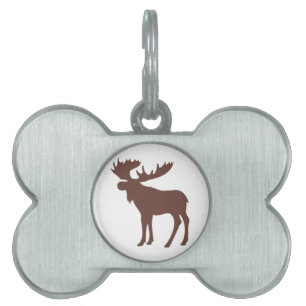 Médaillons Pour Animaux Domestiques Symbole simple de l'orignal brun