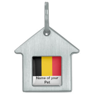 Médaillons Pour Animaux Domestiques Tag d'animal de compagnie avec drapeau de Belgique