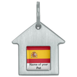 Médaillons Pour Animaux Domestiques Tag d'animal de compagnie avec le drapeau d'Espagn