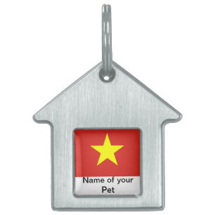 Médaillons Pour Animaux Domestiques Tag d'animal de compagnie avec le drapeau du Vietn