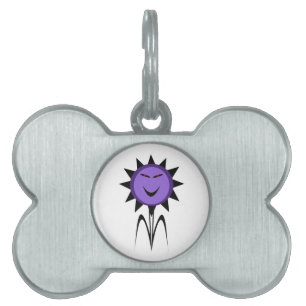 Médaillons Pour Animaux Domestiques Tag d'animal de compagnie Evil Flower Kawaii Goth 