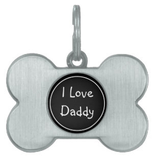 Médaillons Pour Animaux Domestiques Tag de animal de compagnie I Love Papa