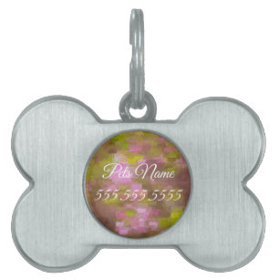 Médaillons Pour Animaux Domestiques Tag de animal rose de saison printemps