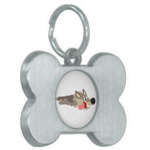 Médaillons Pour Animaux Domestiques Tag de caricature de la flotte mignonne Wolf Pet