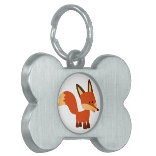Médaillons Pour Animaux Domestiques Tag de dessin animé Fox Astute