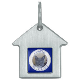 Médaillons Pour Animaux Domestiques Tag de l'animal de compagnie PET LOVE House / Navy