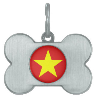 Médaillons Pour Animaux Domestiques Tag de l'animal de compagnie Vietnam Flag Yellow S