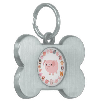 Médaillons Pour Animaux Domestiques Tag de menuiserie de porc Mandala