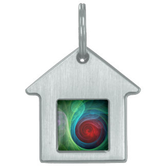 Médaillons Pour Animaux Domestiques Tempête rouge Floral Art moderne Abstrait Motif co