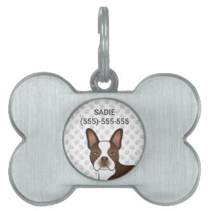 Médaillons Pour Animaux Domestiques Tête et pattes de chien de dessin animé Terrier de
