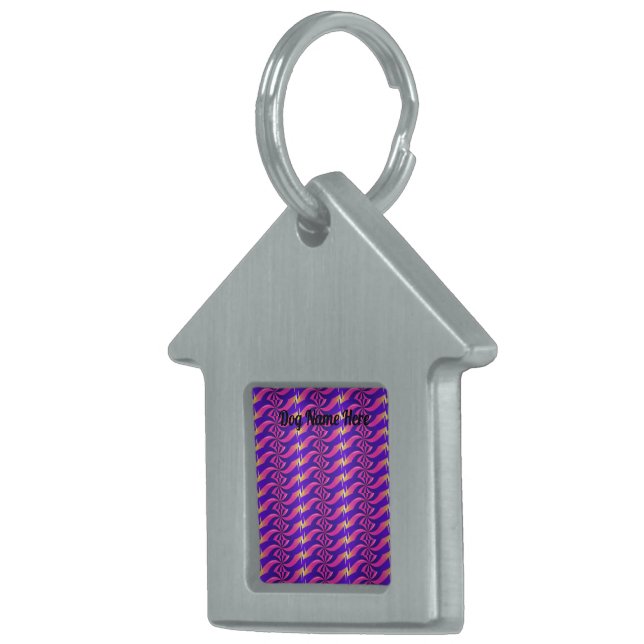 Médaillons Pour Animaux Domestiques Texte de votre nom de chien avec balise encadrée d (Devant droit)