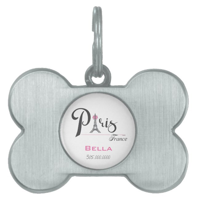 Médaillons Pour Animaux Domestiques Tour Eiffel Paris France Adorable (Devant)
