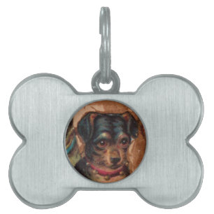 Médaillons Pour Animaux Domestiques TROIS DOGGIES AVEC détails ROSE