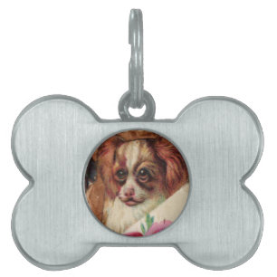 Médaillons Pour Animaux Domestiques TROIS DOGGIES AVEC détails ROSE