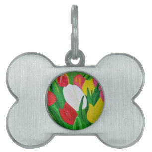 Médaillons Pour Animaux Domestiques Tulipes 2a