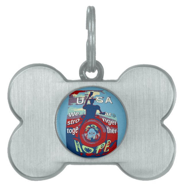 Médaillons Pour Animaux Domestiques United in Hope : Stronger Together - USA Art Print (Devant)