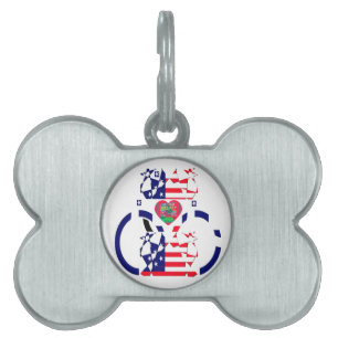 Médaillons Pour Animaux Domestiques USA Hope Beau drapeau national Extraordinaire Desi