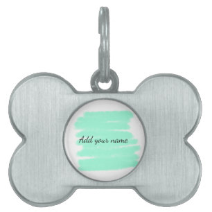Médaillons Pour Animaux Domestiques Vert aquarelle ajouter nom message texte lancer