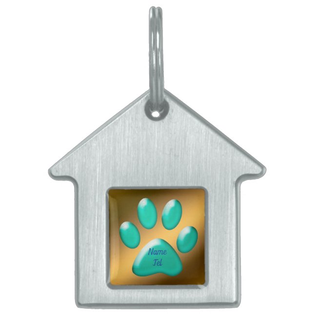 Médaillons Pour Animaux Domestiques Vert or (Devant)