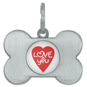 Médaillons Pour Animaux Domestiques Vietnamien Valentine ♥ Love Yêu ♥ Asian Wordplay