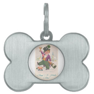 Médaillons Pour Animaux Domestiques Vintage Happy Jour de la Saint Patrick Shamrock Ch