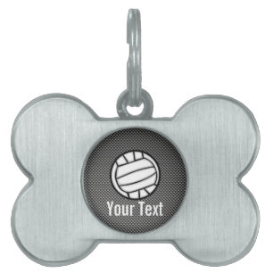 Médaillons Pour Animaux Domestiques Volleyball de fibre de carbone de Faux