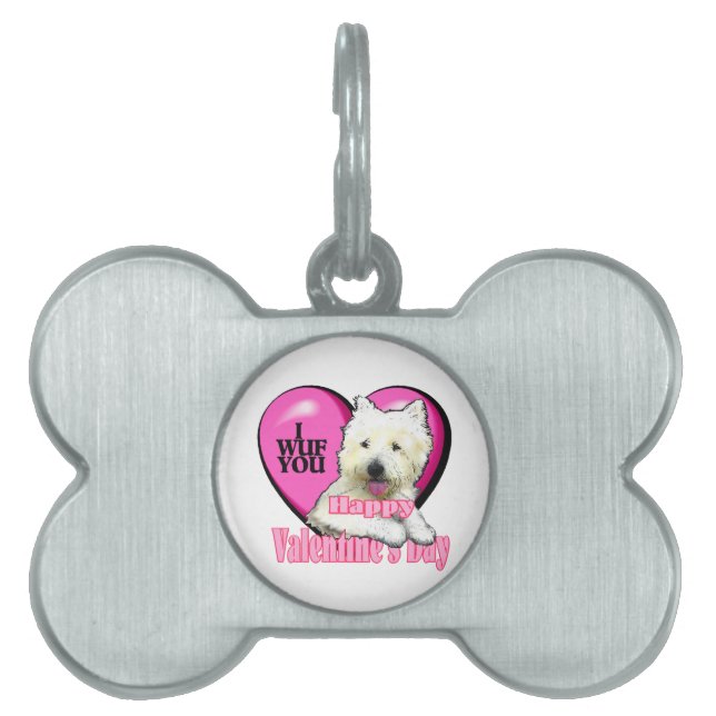 Médaillons Pour Animaux Domestiques West Highland White Terrier Valentines Day (Devant)