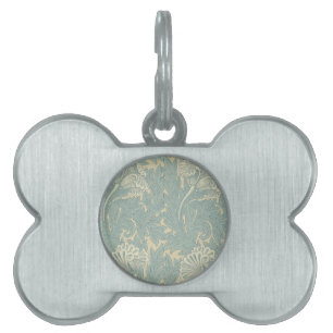 Médaillons Pour Animaux Domestiques William Morris Classique Tulipe Bleu Floral