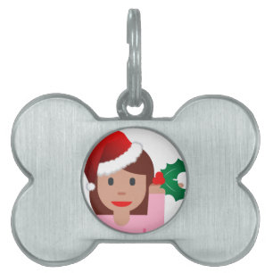Médaillons Pour Animaux Domestiques xmas information fille émoji