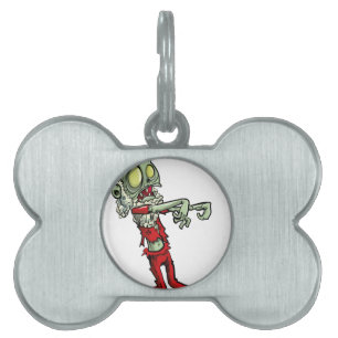 Médaillons Pour Animaux Domestiques xmas zombie santa claus