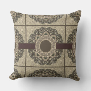 Médallion Design Taupe Coussin réversible