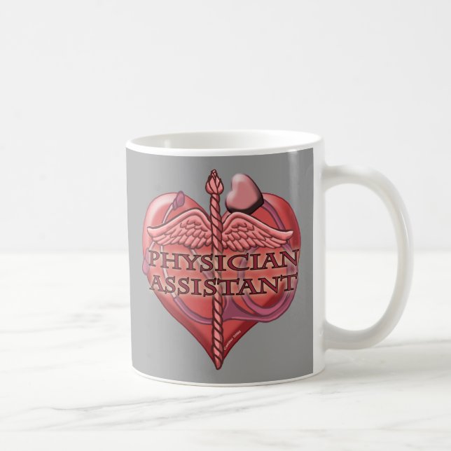 Médecin Assistant Caduceus Coeur Mug (Droite)