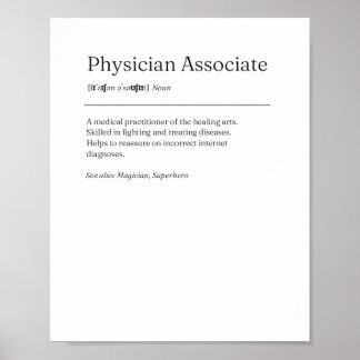 Médecin Associé Définition Drôle Poster Cadeau