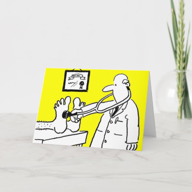 Médecin avec stéthoscope. Carte pour un médecin. (Devant)