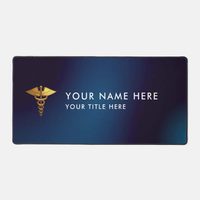Médecin élégant Navy Gold Caducée (Recto)