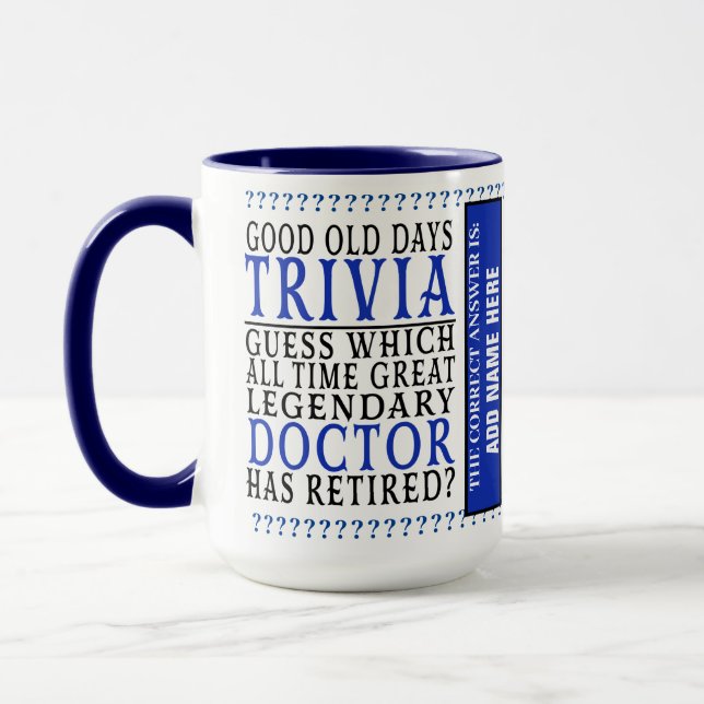 Médecin Funny Personnalisé Retraité, Retraité Mug (Gauche)