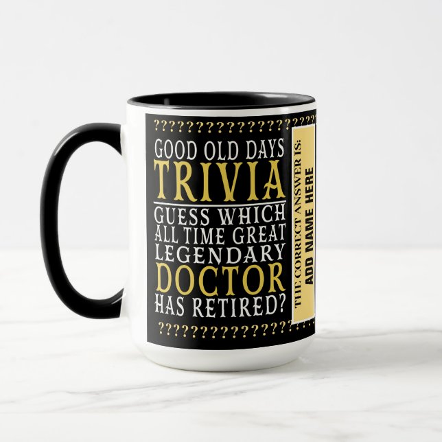 Médecin Funny Personnalisé Retraité, Retraite Mug (Gauche)