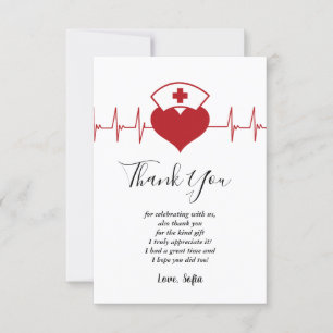 Médecin, Infirmière, carte de remerciements Médica
