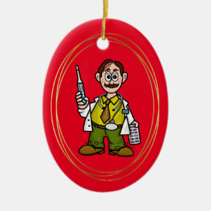 Médecin masculin avec thermomètre et ornement de p