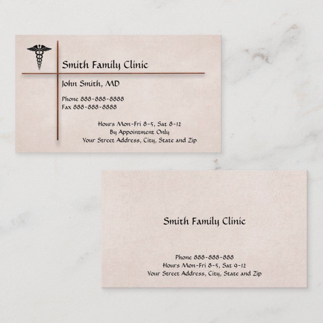 Médecin Médicale Carte de visite de symbole (Devant / Derrière)