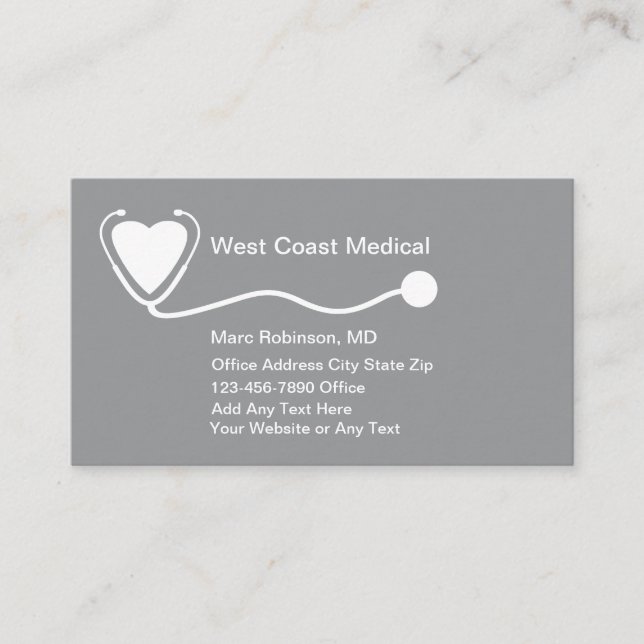 Médecin Médicale Stethoscope Thème Cartes de visit (Devant)