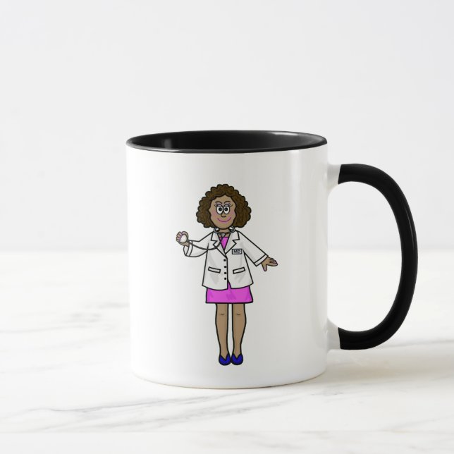 Médecin noir féminin tenant une Mug Stethoscope (Droite)