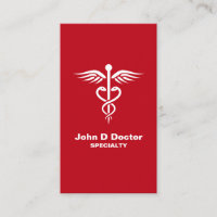 Médecin ou cartes de visite de santé rouges