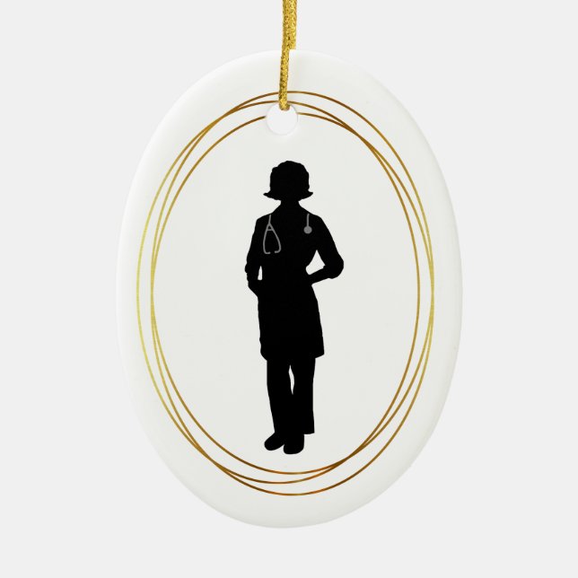 Médecine femme Silhouette Ornement de Noël (Devant)