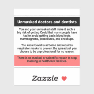 Médecins et dentistes non masqués sticker vinyle
