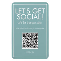 Média social Turquoise moderne QR Code Magnet