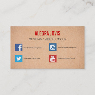 MÉDIAS SOCIAUX MUSICIEN VOUS TUBE CARTE DE VISITE