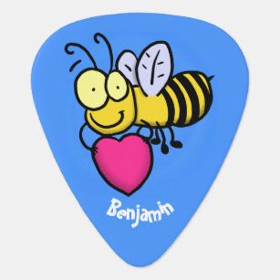 Médiators Belle abeille drôle avec dessin animé du coeur