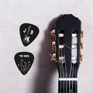 Médiators Guitare Monogramme   Initiales personnalisées