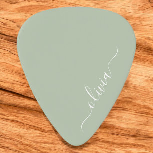 Médiators Sage Green Minimaliste Moderne Monogramme Élégant